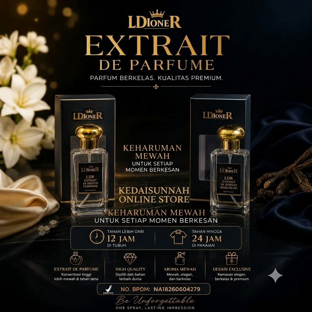 LDioneR LDR Extrait de Parfum - Parfum Mewah Tahan 24 Jam - Varian Feminine & Masculine