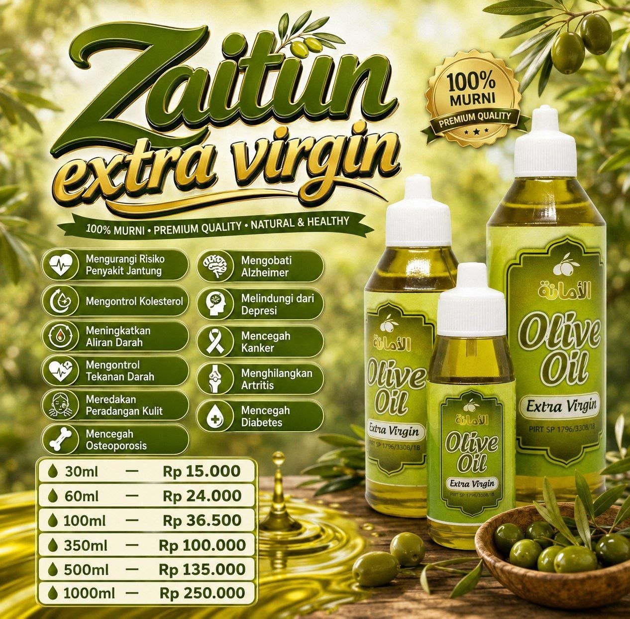 Minyak Zaitun Extra Virgin 60ml